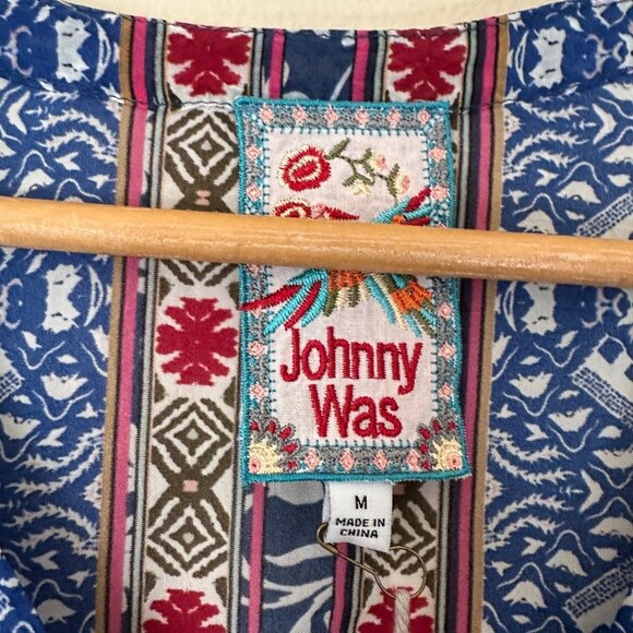 Johnny Was V Neck Tassel Ocia Slip Dress Multi Womens Size M Pockets Embroidered - Picture 7 of 11